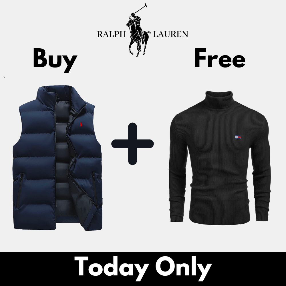 Premium Down Vest + FREE Turtleneck Sweater (CLEARANCE SPECIAL)