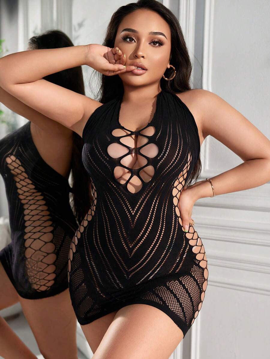 Plus Size Mesh Lingerie Skirt – One Piece