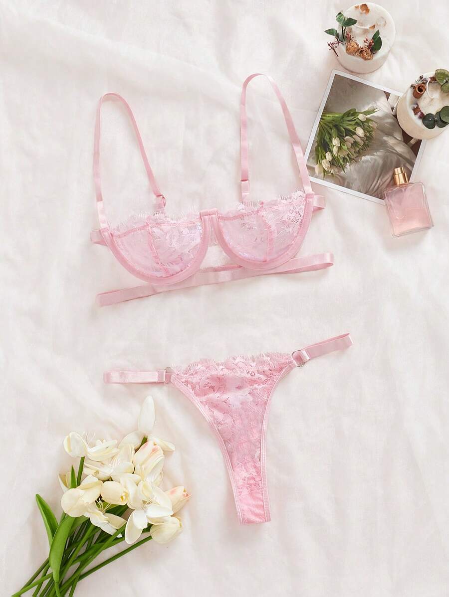 Floral Lace Underwire Lingerie Set – Bra & Panty