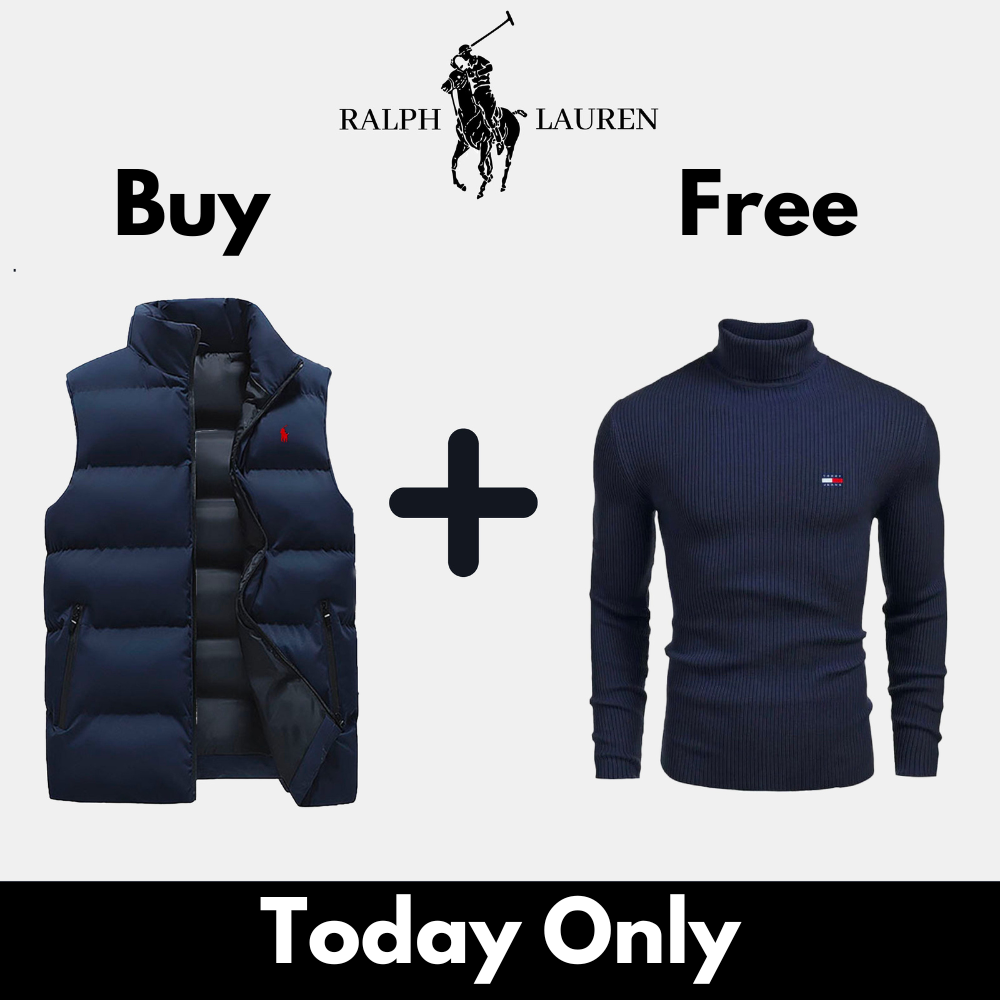 Premium Down Vest + FREE Turtleneck Sweater (CLEARANCE SPECIAL)