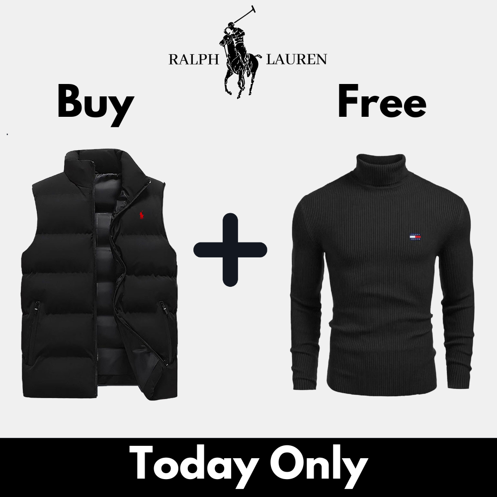 Premium Down Vest + FREE Turtleneck Sweater (CLEARANCE SPECIAL)