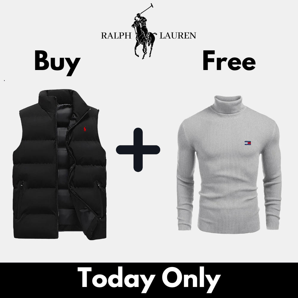 Premium Down Vest + FREE Turtleneck Sweater (CLEARANCE SPECIAL)