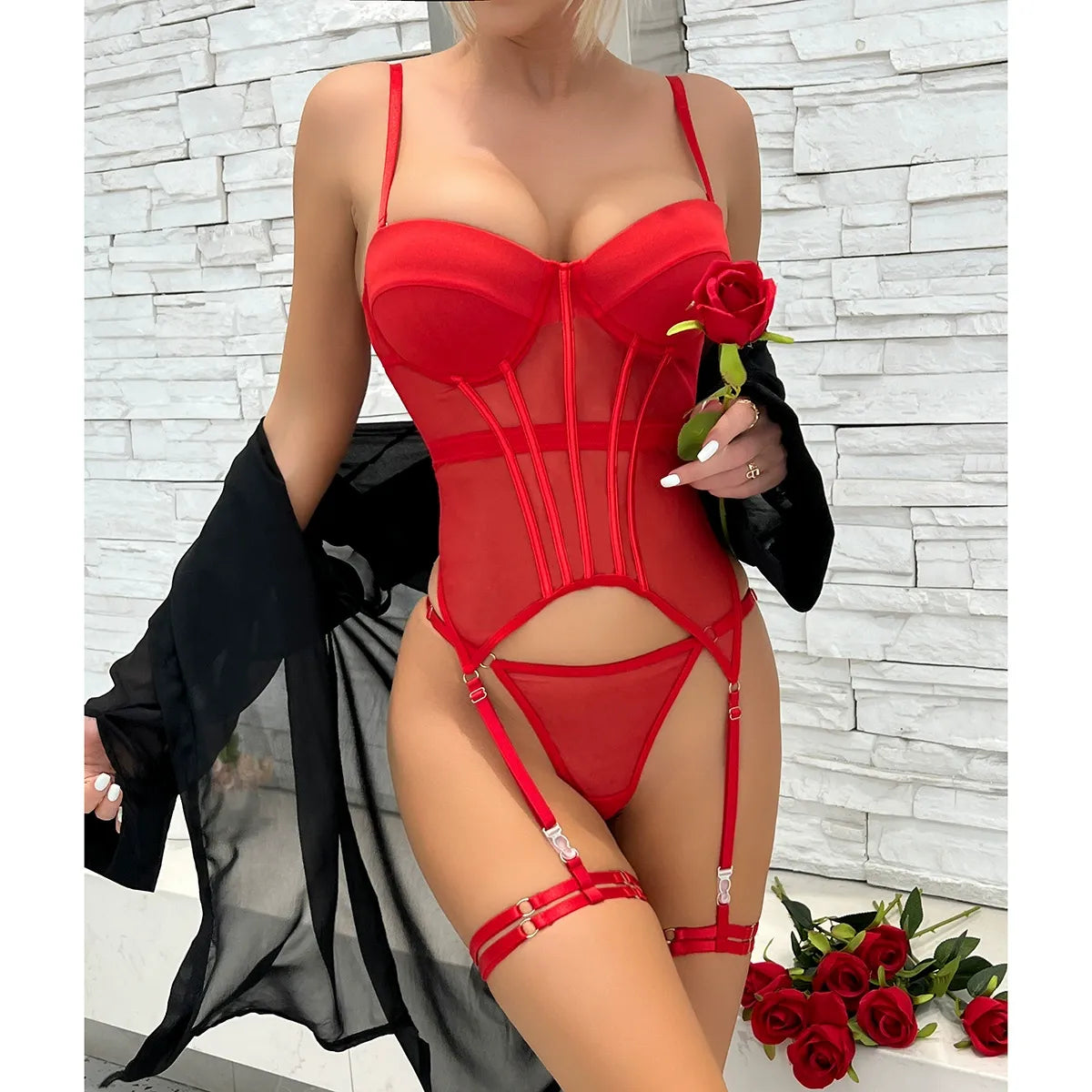 Zaavix™ – Mesh Body Shaping Split Suit with Leg Ring
