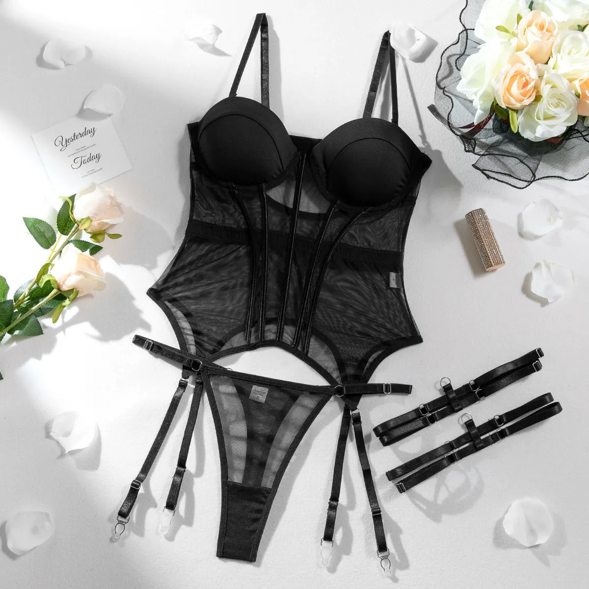 Zaavix™ – Mesh Body Shaping Split Suit with Leg Ring