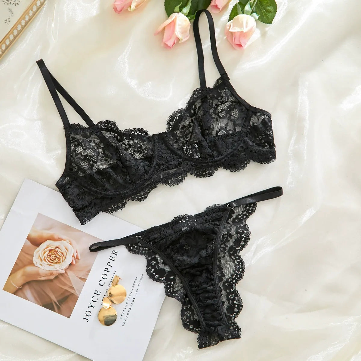 Zaavix™ – Suspender Lace Sheer Lingerie Set