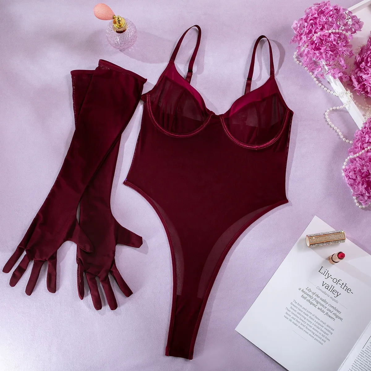Zaavix™ – Slim-Fit Mesh Bodysuit with Gloves