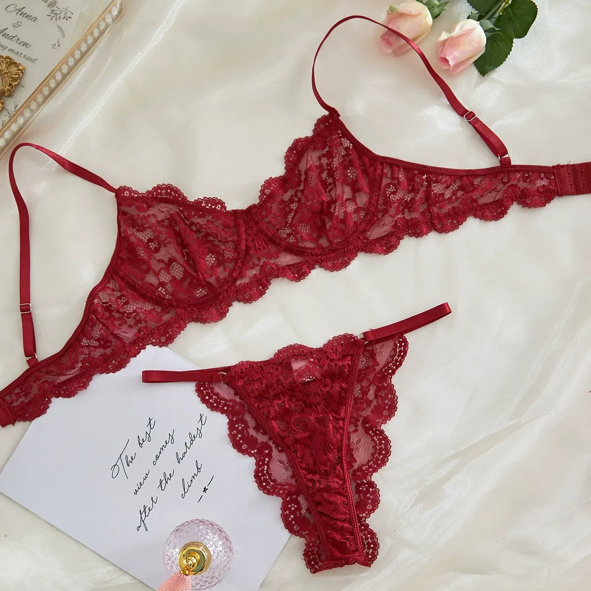 Zaavix™ – Suspender Lace Sheer Lingerie Set