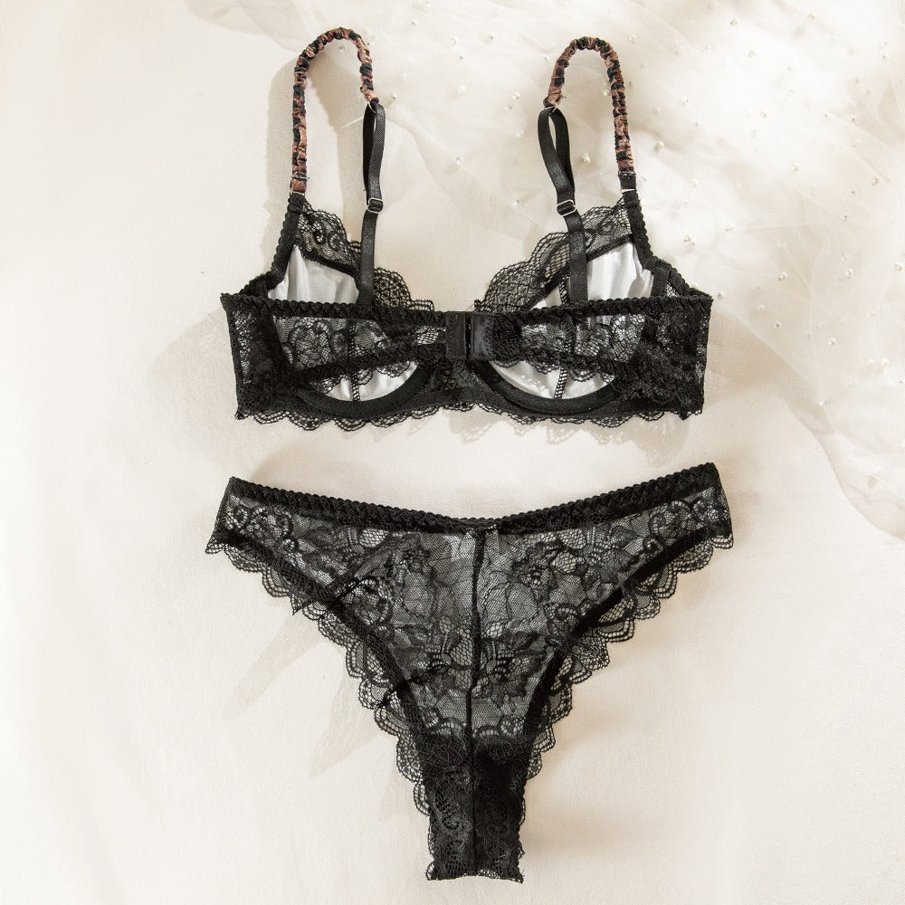 Zaavix™ – Lace Splice Leopard French Lingerie Set