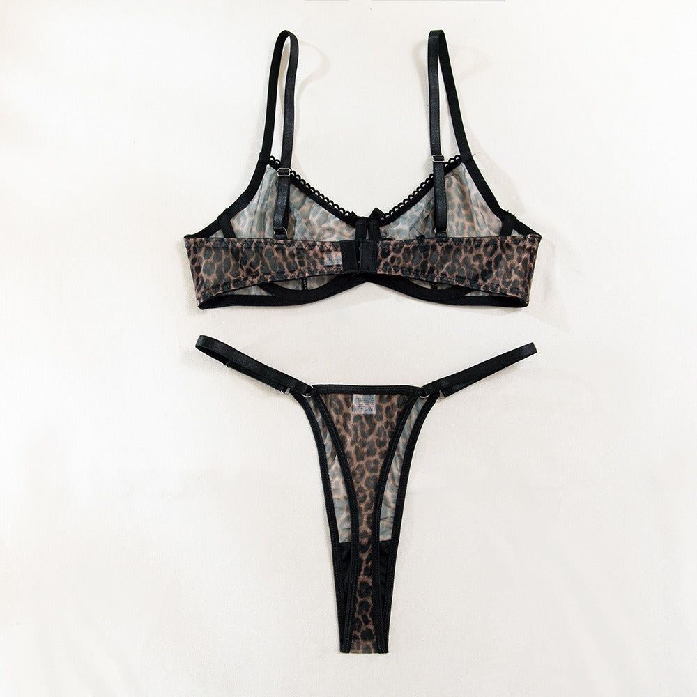 Zaavix™ – French Leopard Mesh Two-Piece Lingerie Set