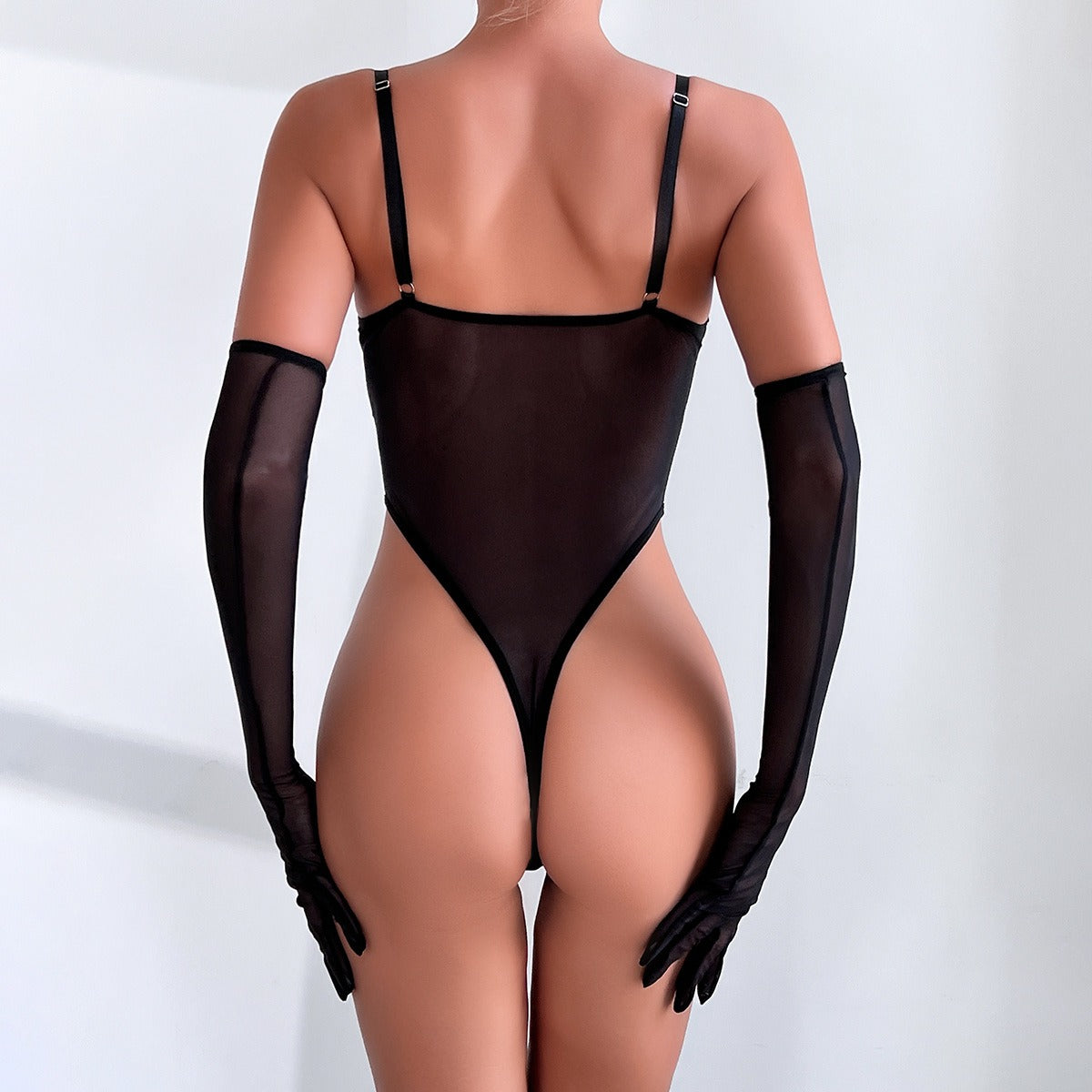 Zaavix™ – Slim-Fit Mesh Bodysuit with Gloves