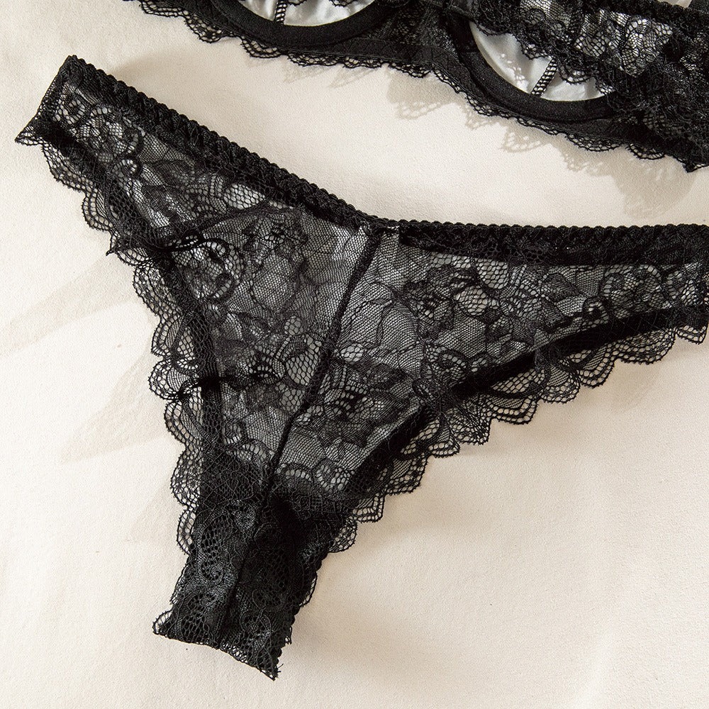 Zaavix™ – Lace Splice Leopard French Lingerie Set